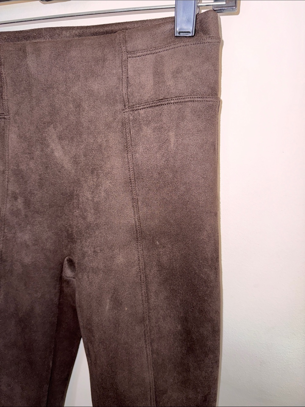 Spanx High-Waist Faux Suede Leggings - Dark Brown - Size XS - Picture 4 of 8